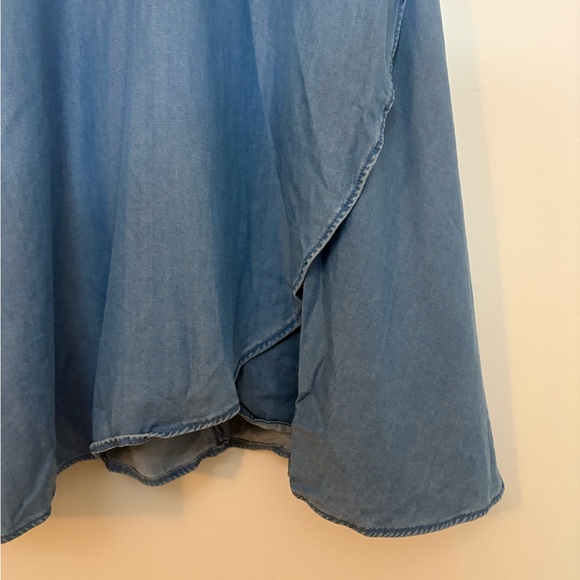 LOFT short Sleeve Wrap Midi Denim Dress Women’s 4 Denim Blue - Picture 5 of 11